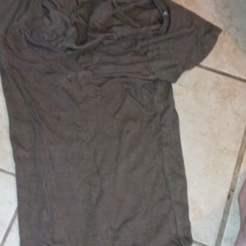 Brown top.